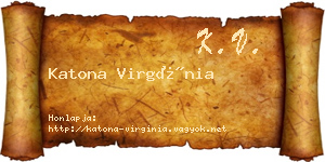 Katona Virgínia névjegykártya